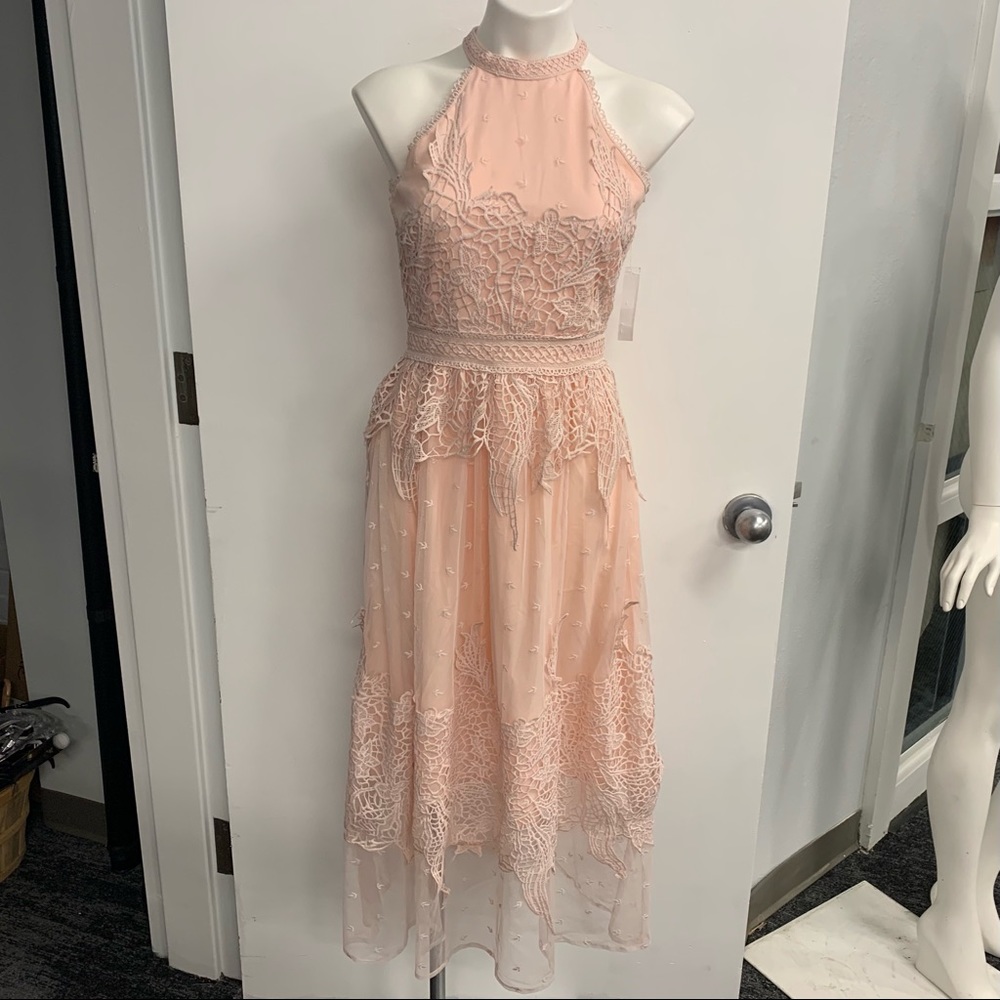 NWT: Aqua high neck midi dress
